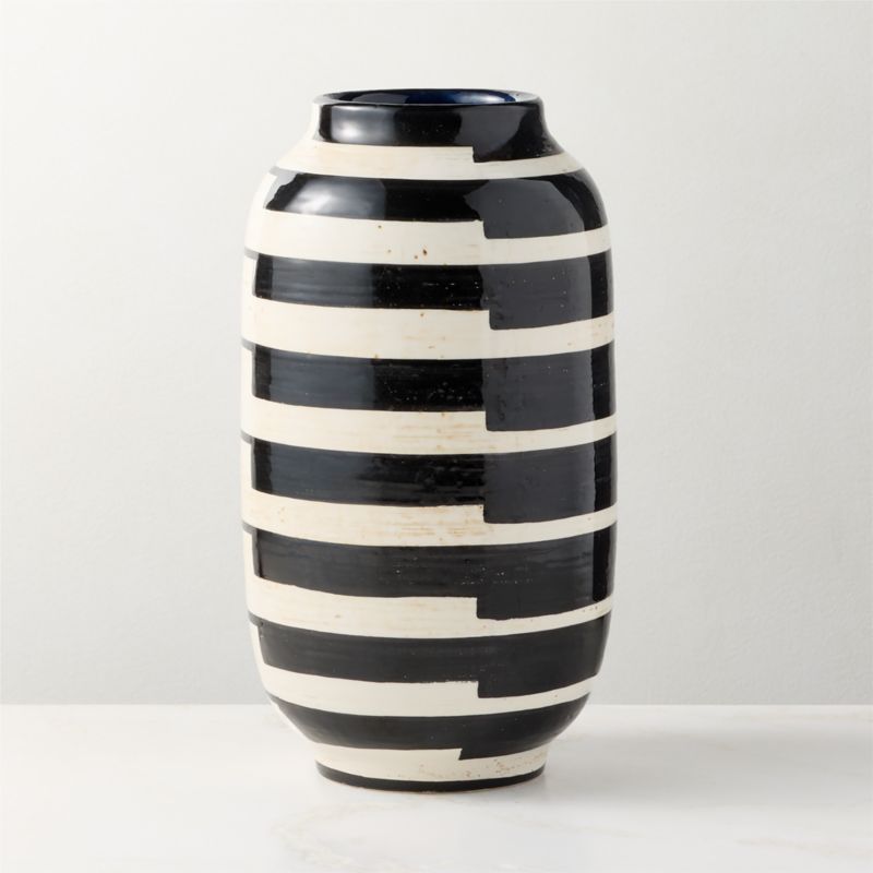 Cristo Black and White Striped Vase - image 4 of 6