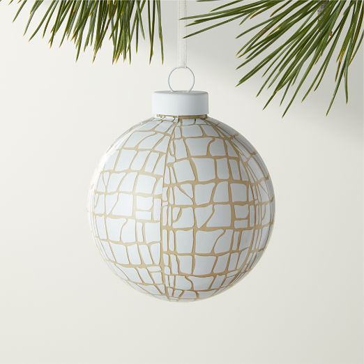 Croc White Glass Christmas Ornament 3''