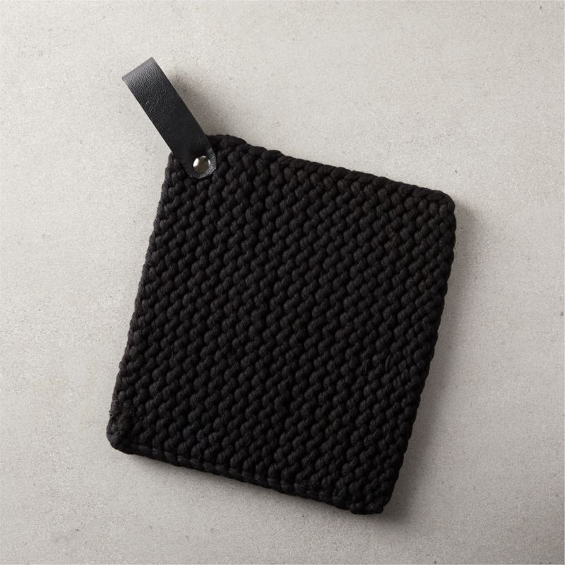 Knitted Pot Holders Black & Cream – Jones Burch