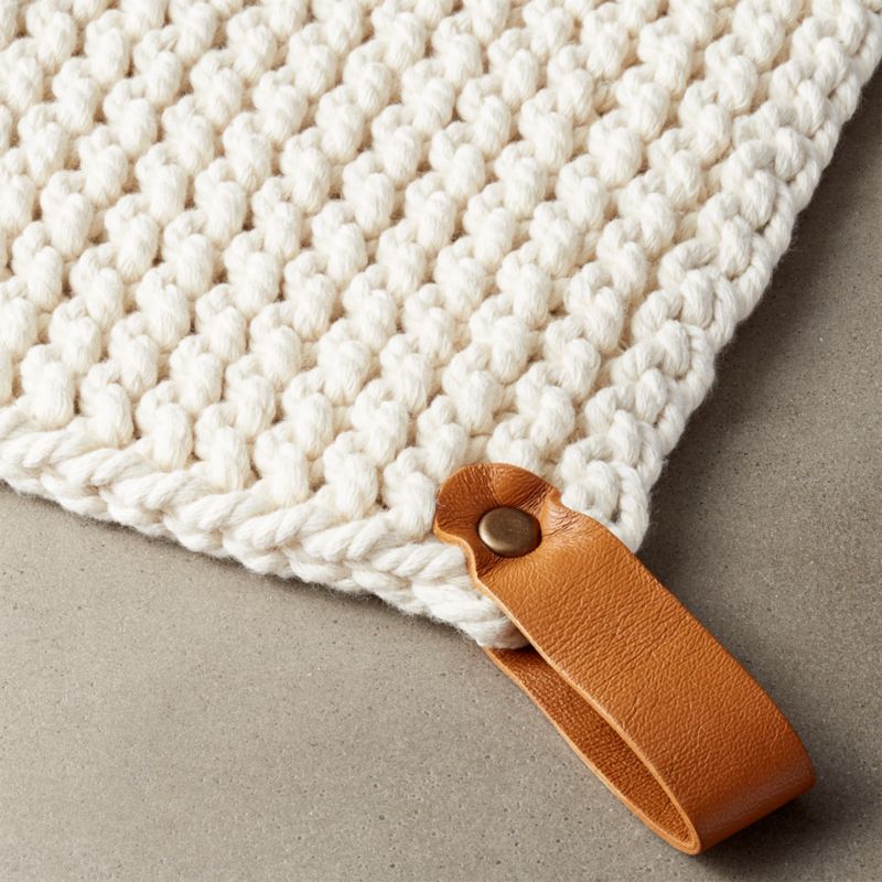 Crochet White Pot Holder + Reviews | CB2