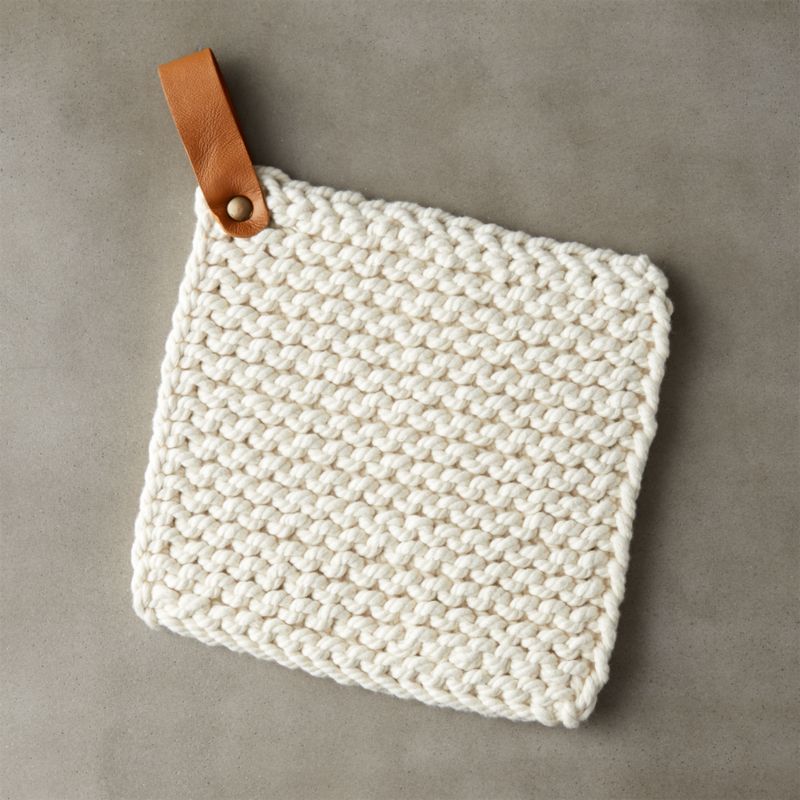 Crochet White Pot Holder + Reviews | CB2