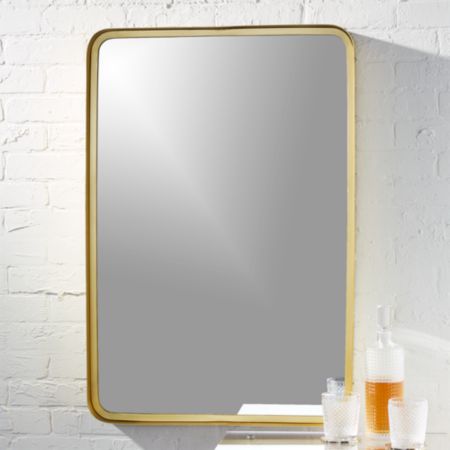 Croft Brass Rectangular Mirror Reviews Cb2