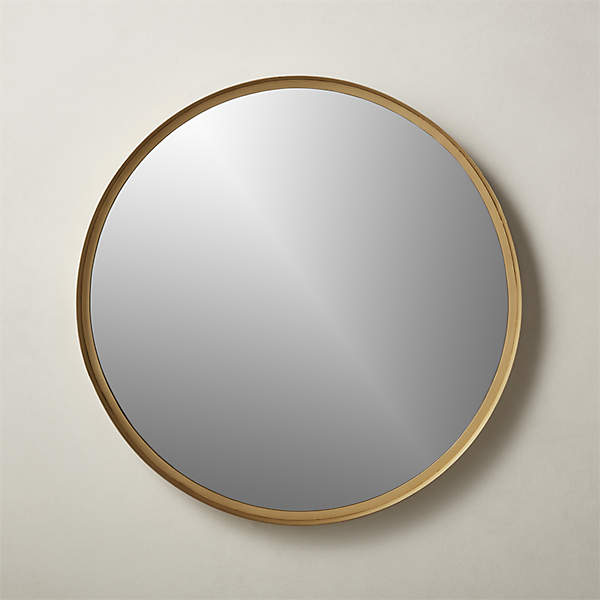Croft Brass Round Wall Mirror 36, Brass Round Mirror