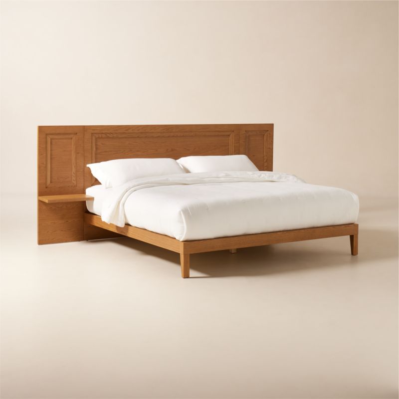 Crofton Wood King Bed with Nightstands + Reviews | CB2