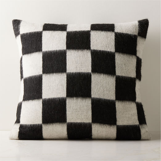 Crosby Black and Ivory Alpaca Throw Pillow 23"