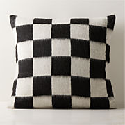 Crosby Black and Ivory Alpaca Throw Pillow with Down-Alternative Insert 23"