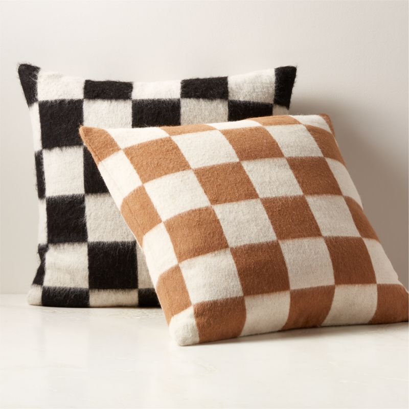 Crosby Tobacco Brown and Ivory Alpaca Throw Pillow with Down-Alternative Insert 23" - image 2 of 7