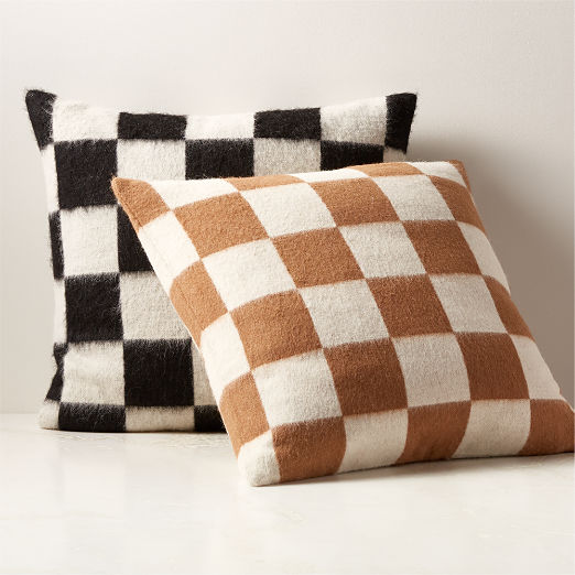 Crosby Tobacco Brown and Ivory Alpaca Throw Pillow 23"