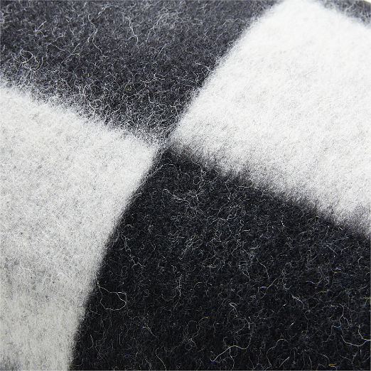 Crosby Black and Ivory Alpaca Lumbar Pillow with Down-Alternative Insert 48"x12" by Blacksaw