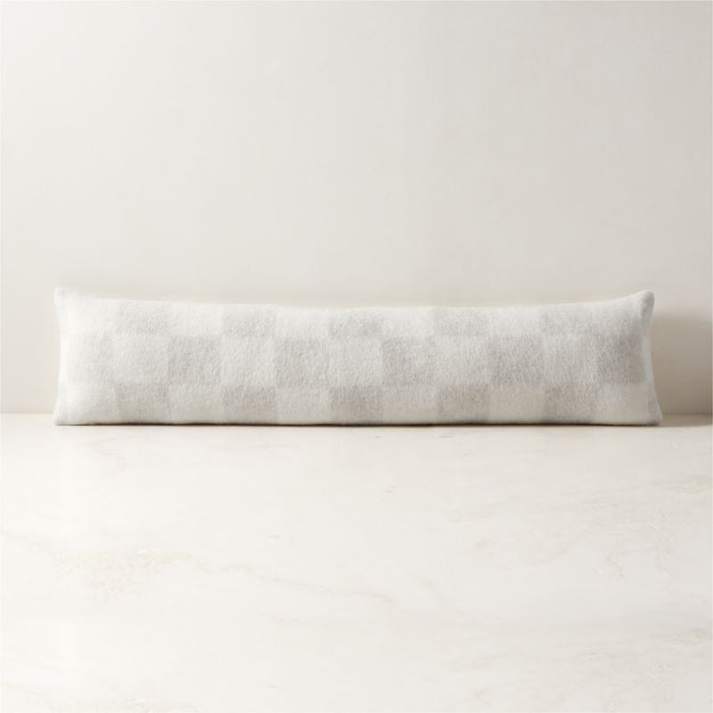 Crosby Ivory Check Alpaca Lumbar Pillow with Down-Alternative Insert 48"X12" - image 0 of 3