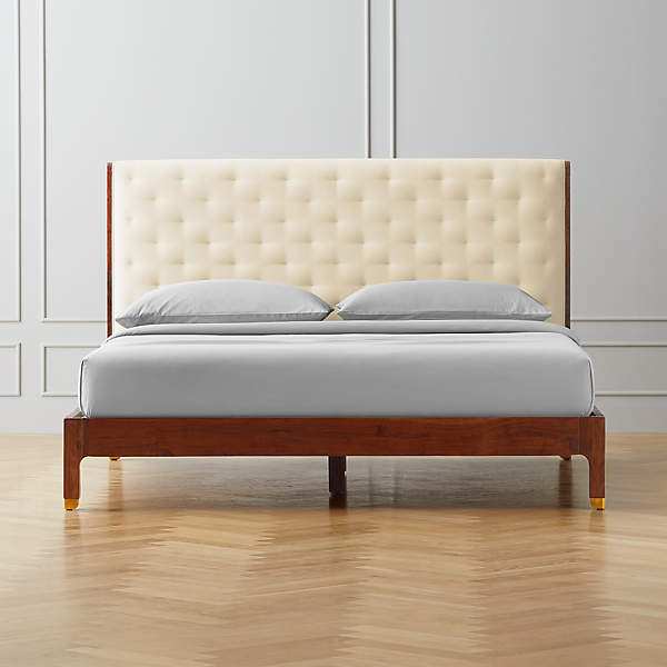 Crosby Modern King Tufted Bed Reviews, White Leather Tufted Bed Frame