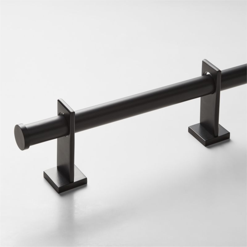 View Cruz Single Matte Black Curtain Rod 88"-120"x1.25" details