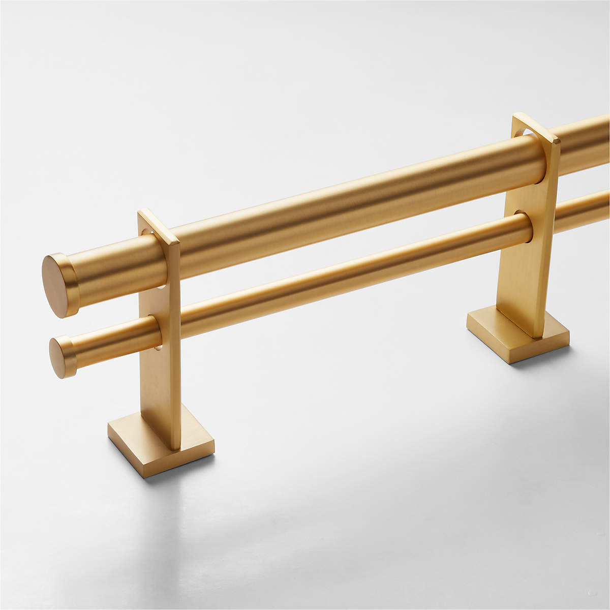 Cruz Modern Brushed Brass Double Curtain Rod 48"88" + Reviews CB2