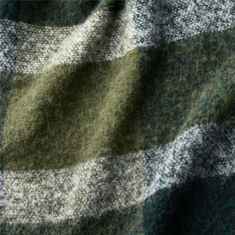Cervino Green Plaid Wool Blend Throw Blanket 55"x70" - image 2 of 3