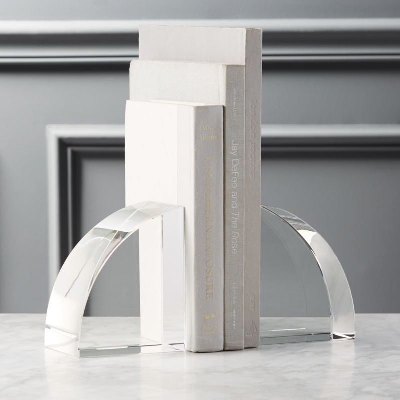 Modern Curved Crystal Glass Bookend - image 2 of 13