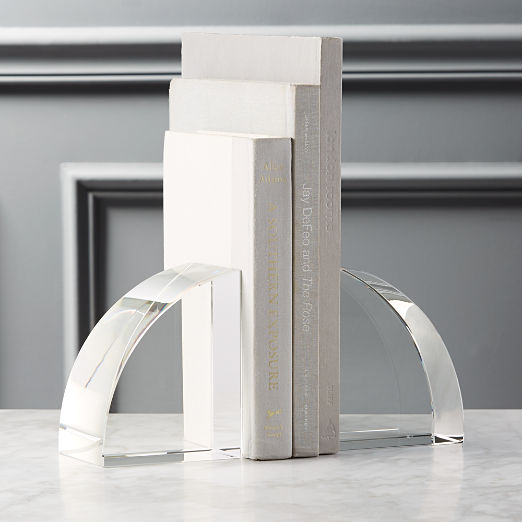 Modern Curved Crystal Glass Bookend