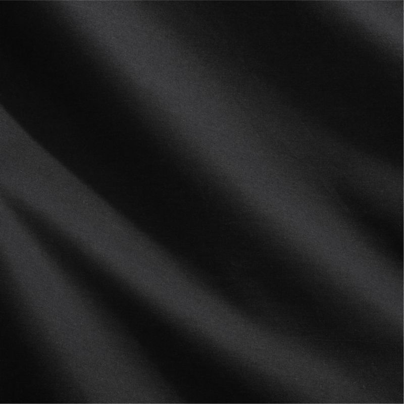 Organic Cotton Percale 400 Thread Count Black Standard Pillow Shams Set ...