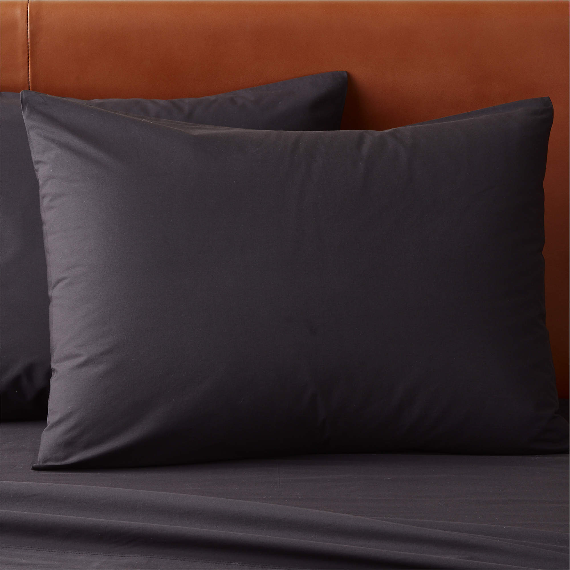 Organic Cotton Percale 400 Thread Count Black King Duvet Cover