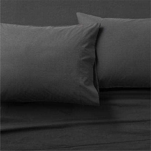 Organic Cotton Percale 400 Thread Count Black Sheet Sets