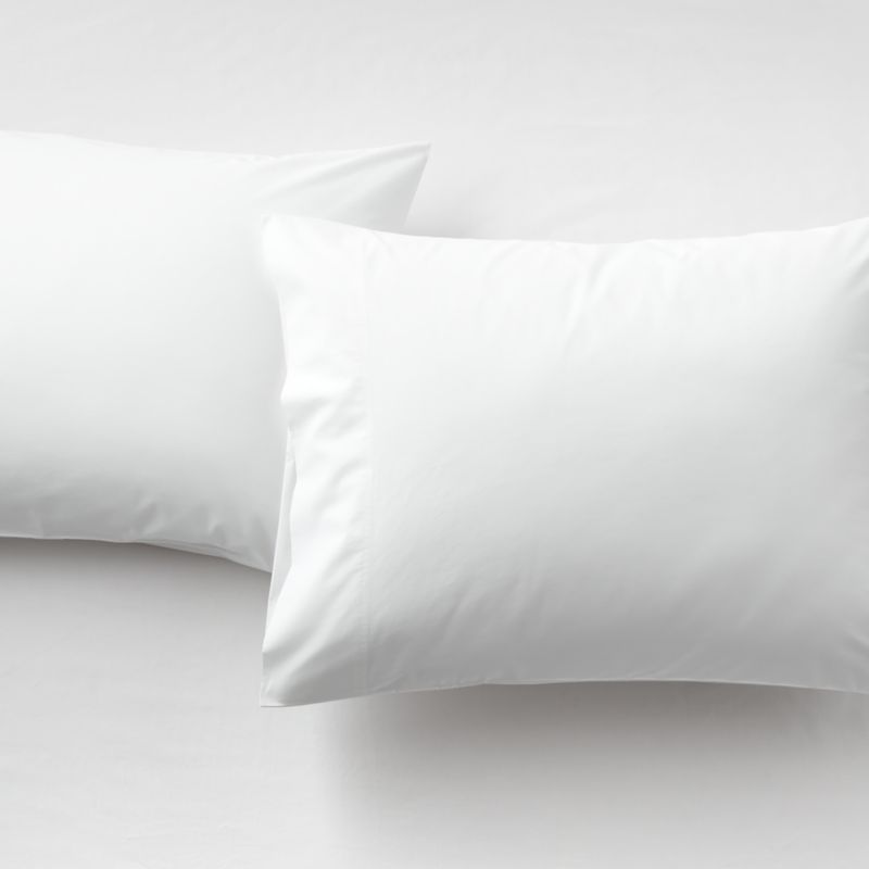 Organic Cotton Percale 400 Thread Count White King Pillowcases Set of 2 CB2 Canada
