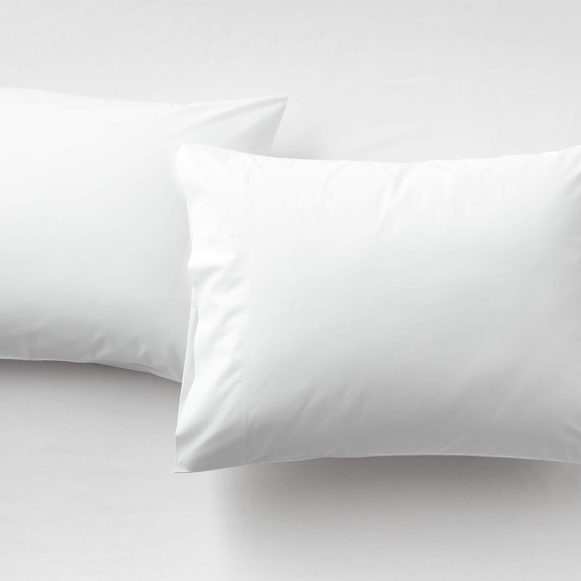 Organic Cotton Percale 400 Thread Count White Standard Pillowcases Set
