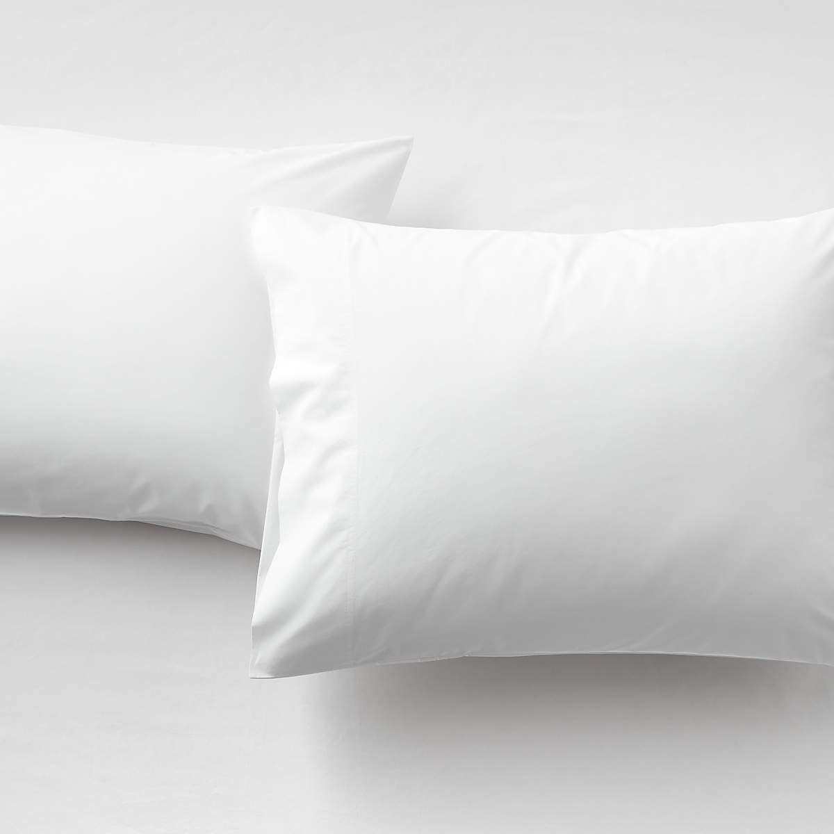 Organic Cotton Percale 400 Thread Count White King Pillowcases Set of 2 CB2 Canada
