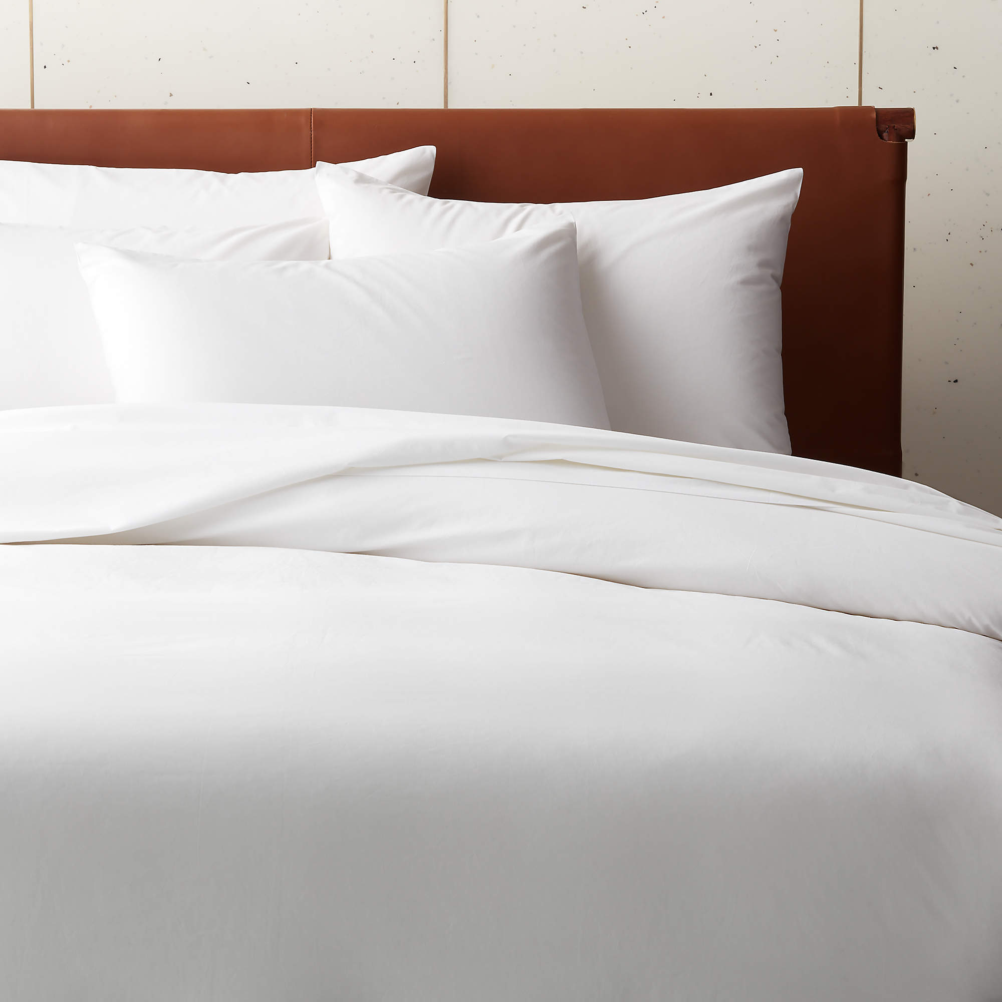 Organic Cotton Percale 400 Thread Count White King Duvet Cover 