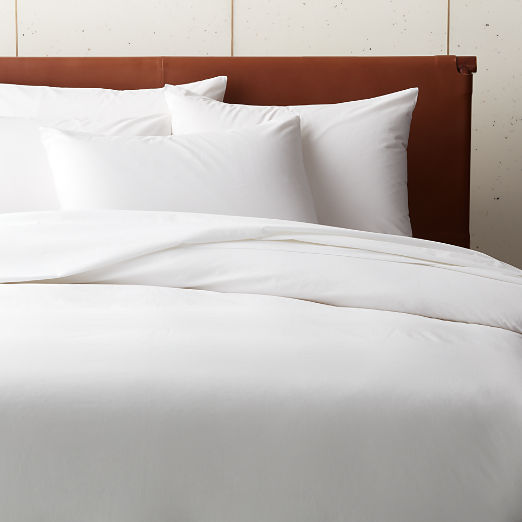 Organic Cotton Percale 400 Thread Count White King Duvet Cover