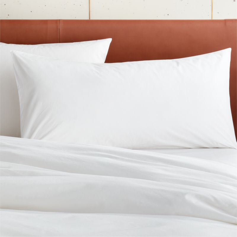 Organic Cotton Percale 400 Thread Count White King Pillow Shams Set of 2 - image 0 of 5