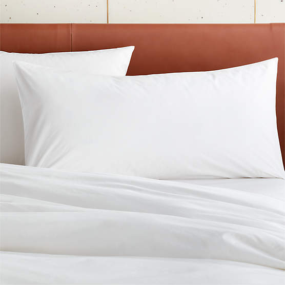 Organic Cotton Percale 400 Thread Count White Standard Shams Set of 2 + Reviews CB2