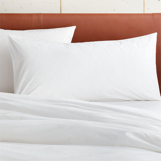 Organic Cotton Percale 400 Thread Count White King Pillow Shams Set of 2