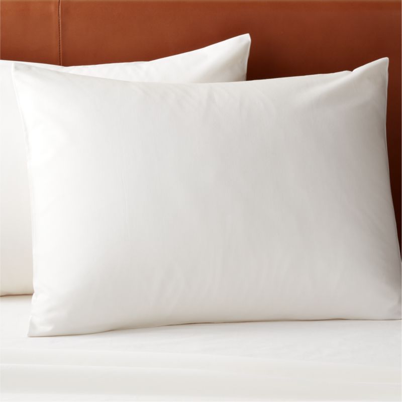 Viewing product image Organic Cotton Sateen 520 Thread Count Ivory Standard Pillow Shams Set of 2 - image 1 of 3