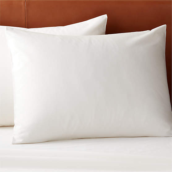 Organic Cotton Sateen 520 Thread Count Ivory Standard Pillow Shams Set of 2