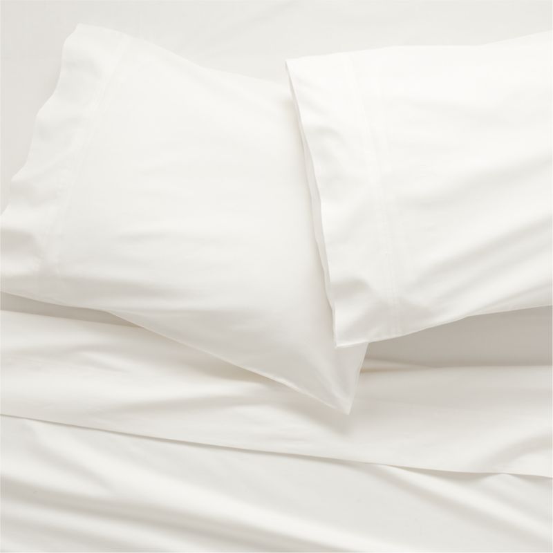 View Organic Cotton Sateen 520 Thread Count Ivory Queen Sheet Set details