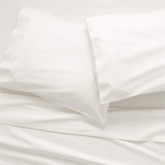 Marisal Organic Cotton 400 Thread Count Percale White and Black Queen ...