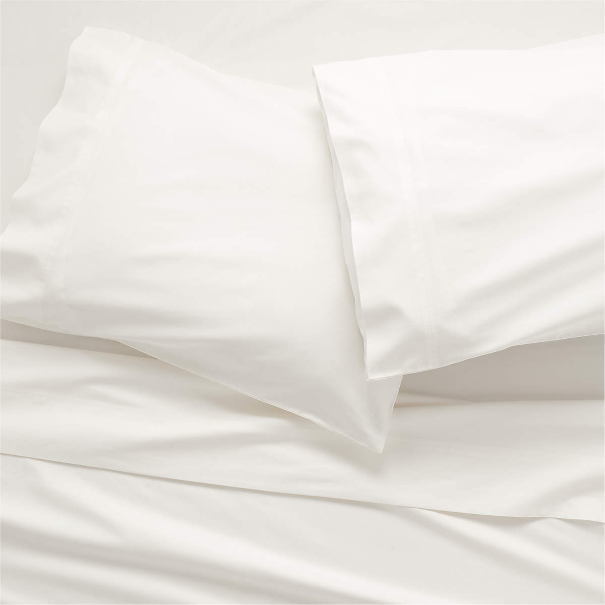 Organic Cotton Sateen 520 Thread Count Ivory Queen Sheet Set + Reviews | CB2