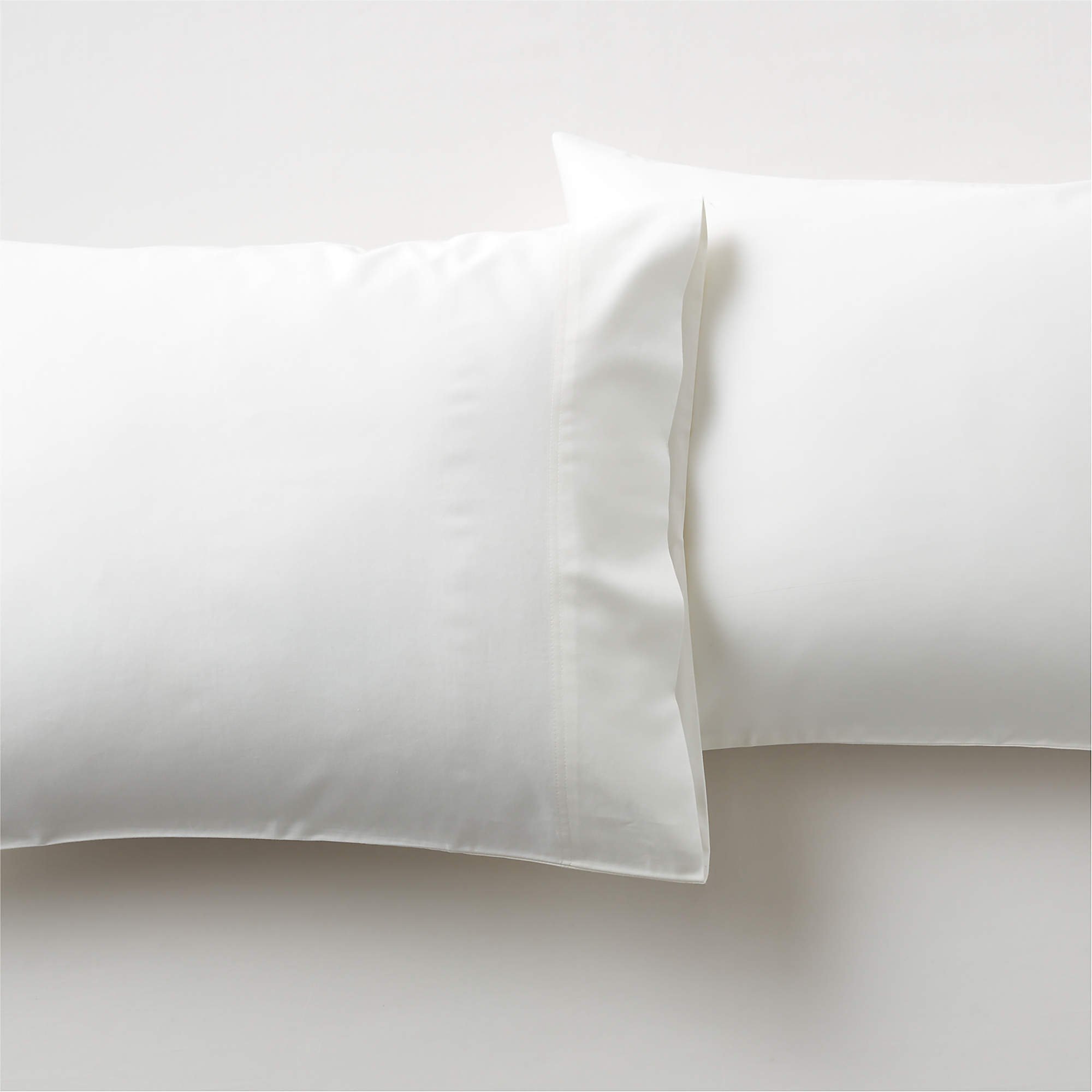 Organic Cotton Sateen 520 Thread Count Ivory King Pillowcases Set of 2
