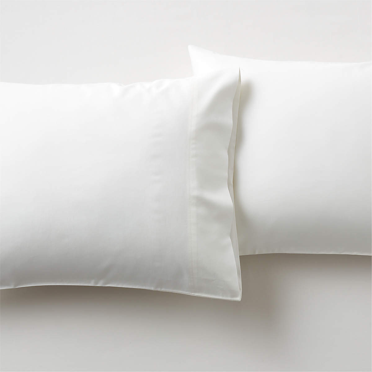 Organic Cotton Sateen 520 Thread Count Ivory King Pillowcases Set of 2 + Reviews CB2 Canada