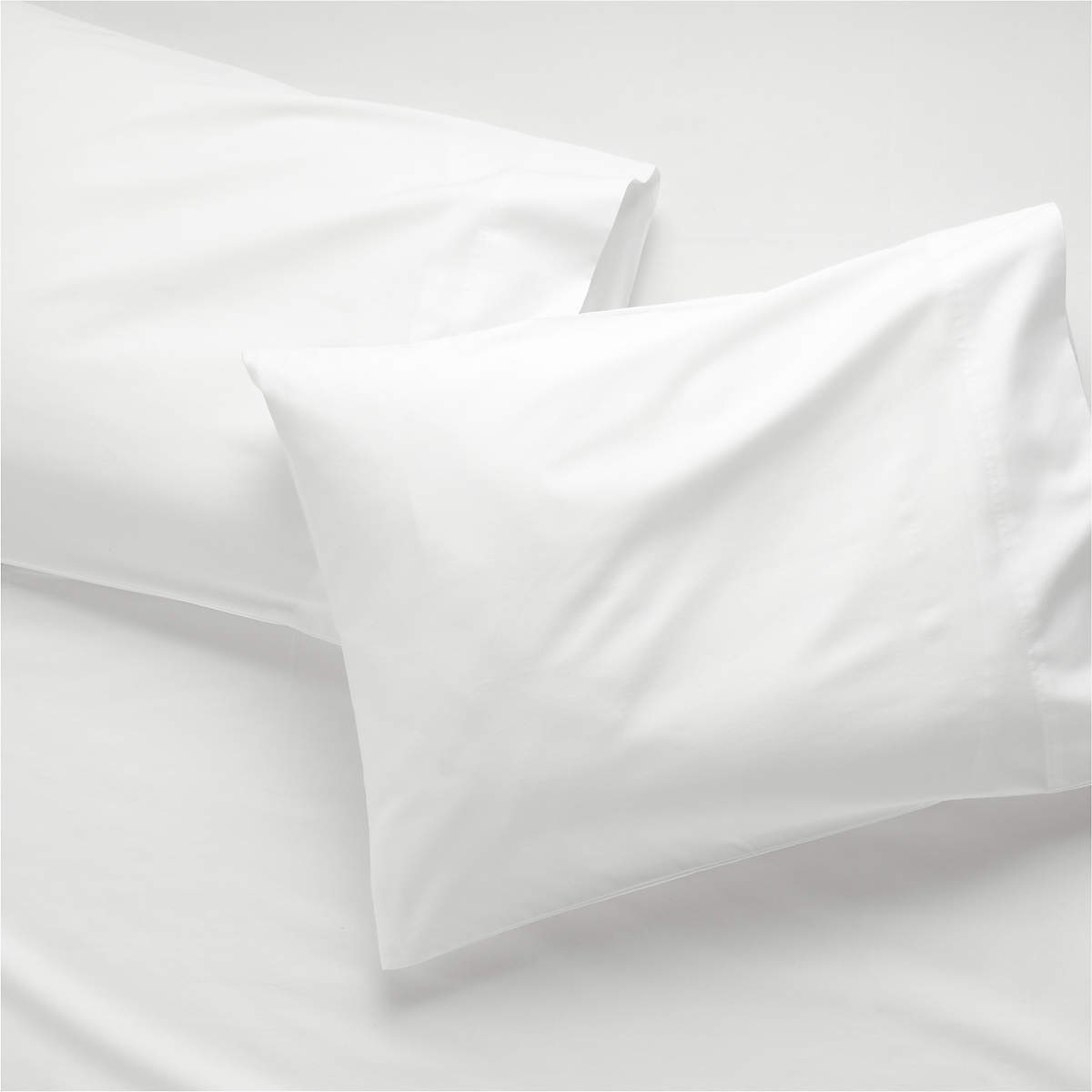Organic Cotton Sateen 520 Thread Count White Standard Pillowcases Set
