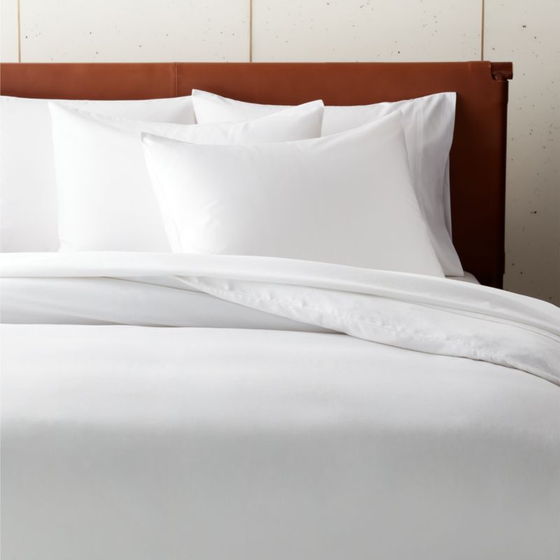 Organic Cotton Sateen 520 Thread Count White Standard Pillow Shams Set of 2 - image 1 of 3