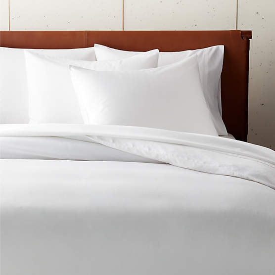 Organic Cotton Percale 400 Thread Count White King Duvet Cover