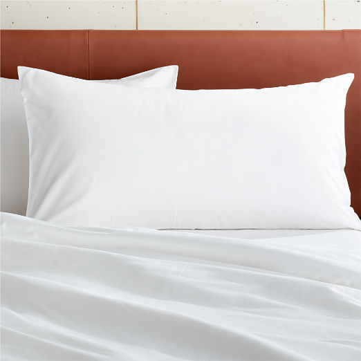 Organic Cotton Sateen 520 Thread Count White King Pillow Shams Set of 2