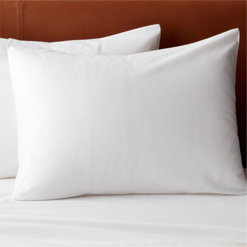 Organic Cotton Sateen 520 Thread Count White Standard Pillow Shams Set of 2 - image 0 of 3