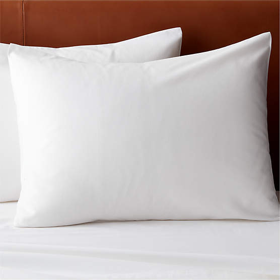 Organic Cotton Sateen 520 Thread Count White Standard Pillow Shams Set of 2