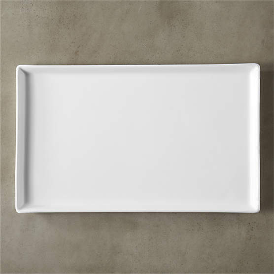 Cuatro Rectangular White Serving Platter Large