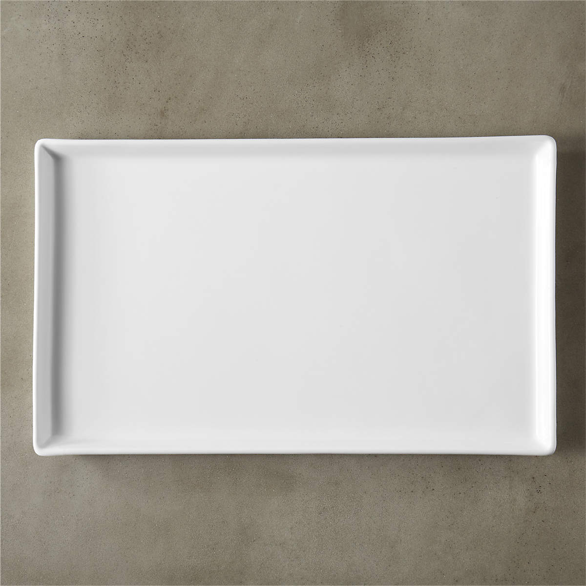 Cuatro Rectangular White Serving Platter Large + Reviews | CB2