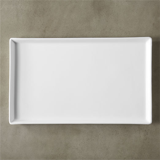 Cuatro Rectangular White Serving Platter Large