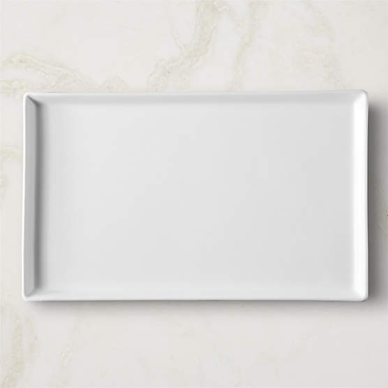 Cuatro Rectangular White Serving Platter Large