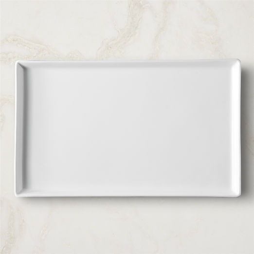 Cuatro Rectangular White Serving Platter Large