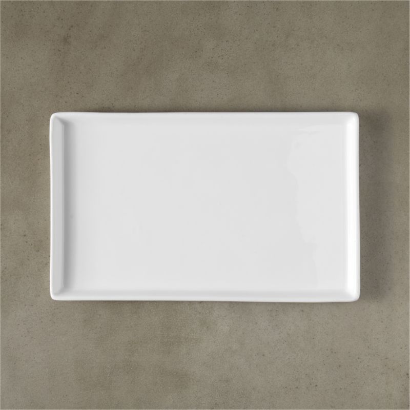 View Cuatro Rectangular White Serving Platter Medium details